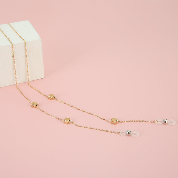 Adjustable Gold Beaded Eyewear Chain Bowlift