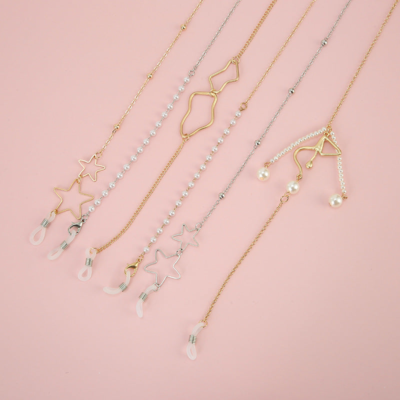 Star-Aligned Beaded Eyewear Chain Bowlift