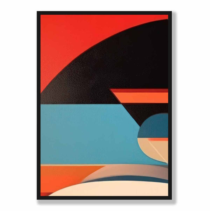 Abstract Colorful Shapes Art Print Blue Red Beige No. 4 | Bowlift