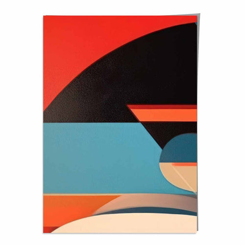 Abstract Colorful Shapes Art Print Blue Red Beige No. 4 | Bowlift