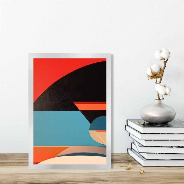 Abstract Colorful Shapes Art Print Blue Red Beige No. 4 | Bowlift