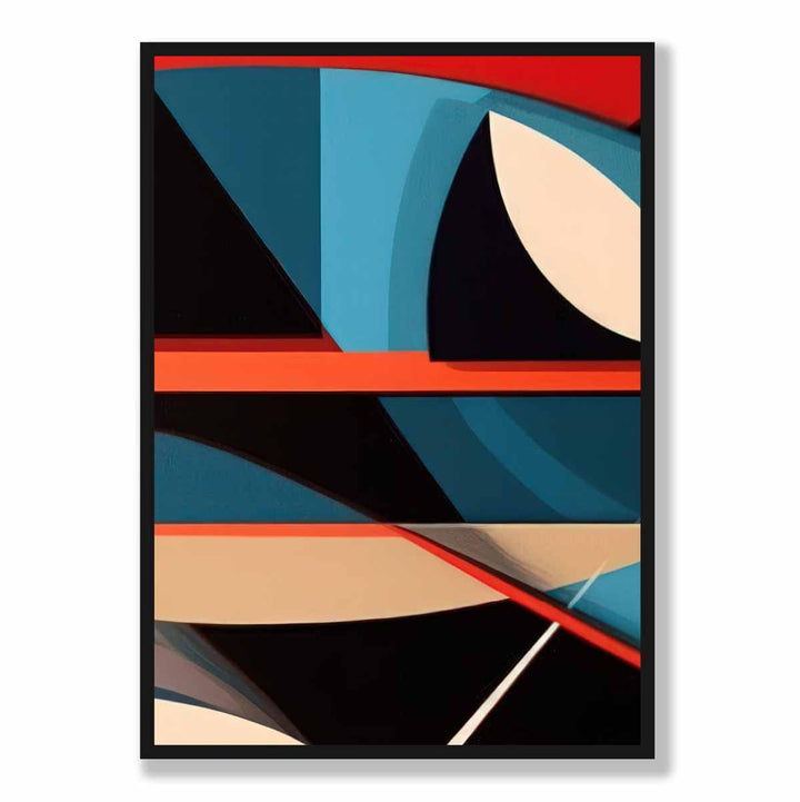Abstract Colorful Shapes Art Print Blue Red Beige No. 5 | Bowlift