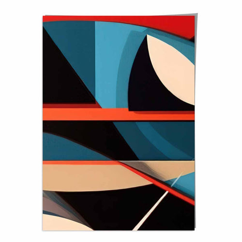Abstract Colorful Shapes Art Print Blue Red Beige No. 5 | Bowlift