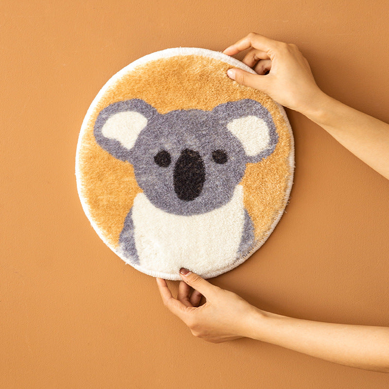 Round microfiber coasters with cute animal motifs and non-slip backing Bowlift