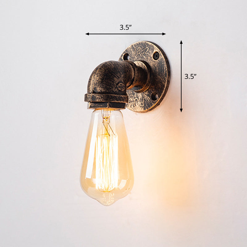BowLift | Iron Water Pipe Wall Lamp Rustic Style Restaurant Wall Lighting Fixture in Bronze