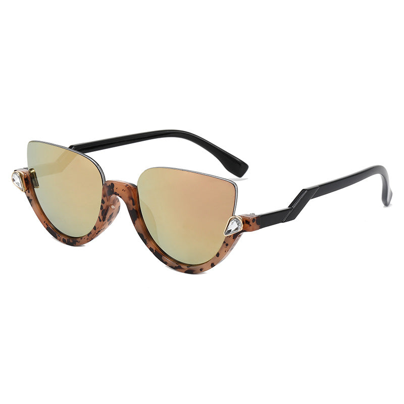 Ladies Cat-Eye Sunglasses with Glamorous Stone Accents Bowlift