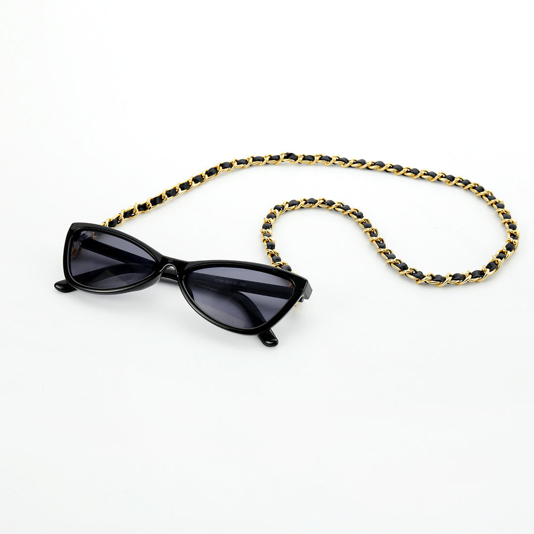Fashionable Cat-Eye Sunglasses with Chain Strap Bowlift