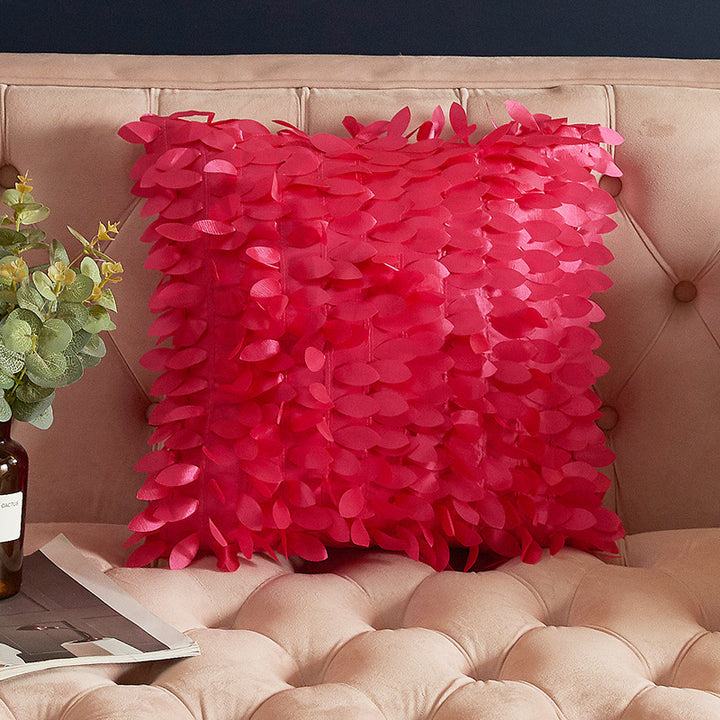 Luxurious Leaf-Patterned Decorative Pillow