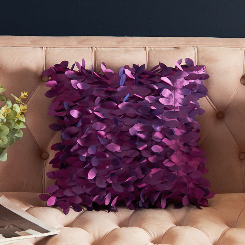 Luxurious Leaf-Patterned Decorative Pillow