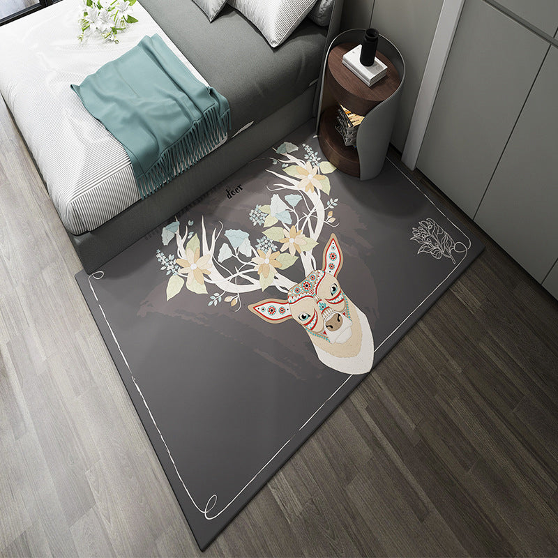 BowLift | Western garden printed rug Multicolor Polyester rug with non-slip backing Stain-resistant indoor rug for bedroom