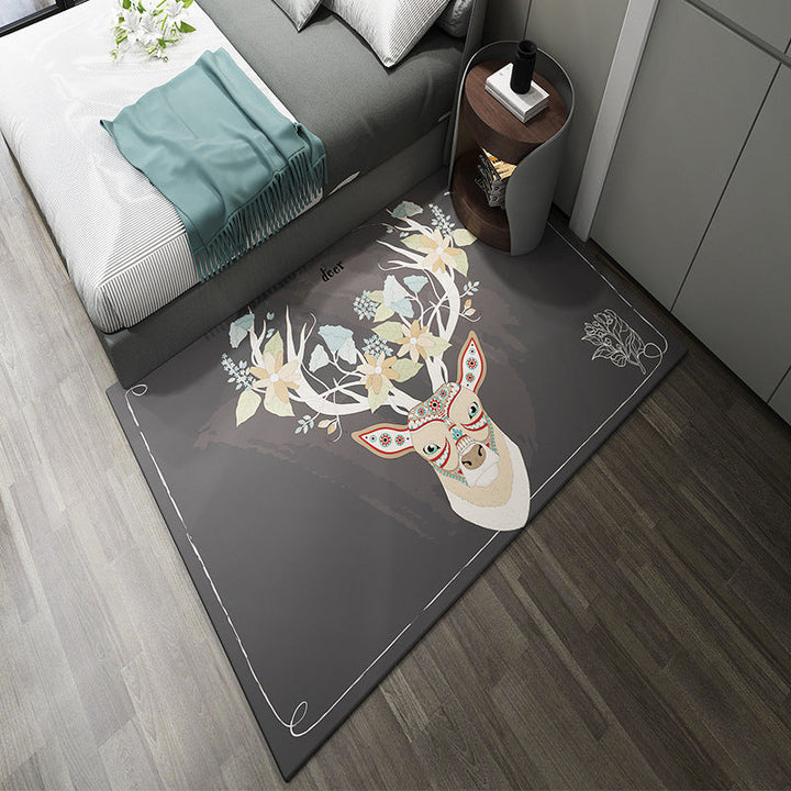 BowLift | Western garden printed carpet multicolored polyester carpet with non-slip backing stain-resistant indoor carpet for bedroom
