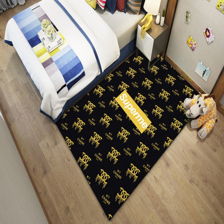 BowLift | Western garden printed rug Multicolor Polyester rug with non-slip backing Stain-resistant indoor rug for bedroom