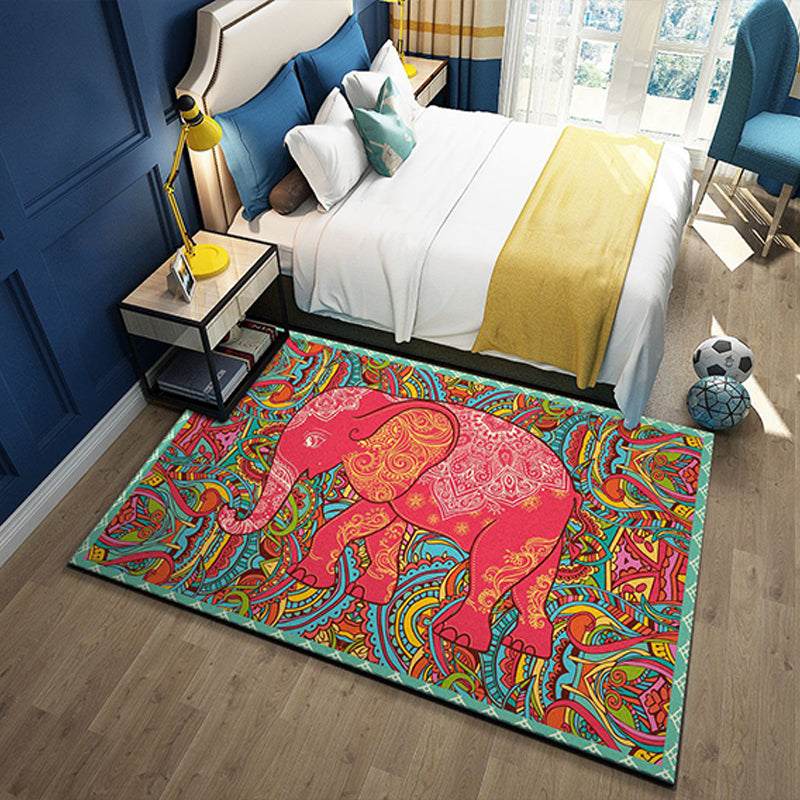 BowLift | Western garden printed rug Multicolor Polyester rug with non-slip backing Stain-resistant indoor rug for bedroom