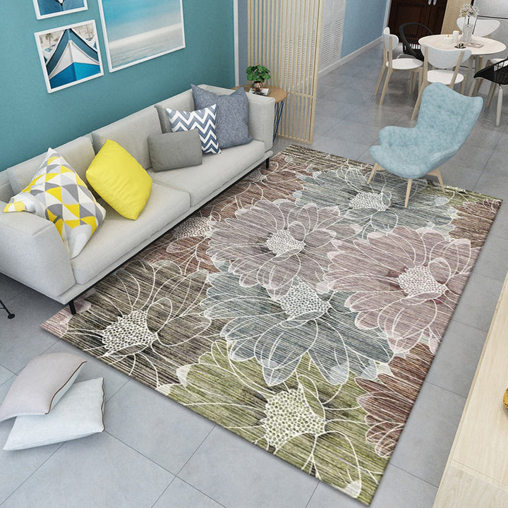Modern floral patterned rug Multicolored polyester rug for indoor use Pet-friendly, dirt-repellent rug for the children's room | Bowlift