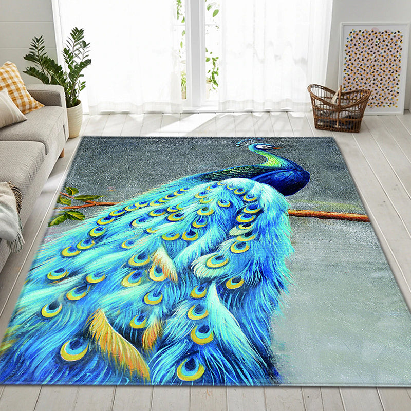 BowLift | Modern Children's Room Rug Multi-Color Animal Area Rug Polyester Pet-Friendly Non-Slip Washable Rug