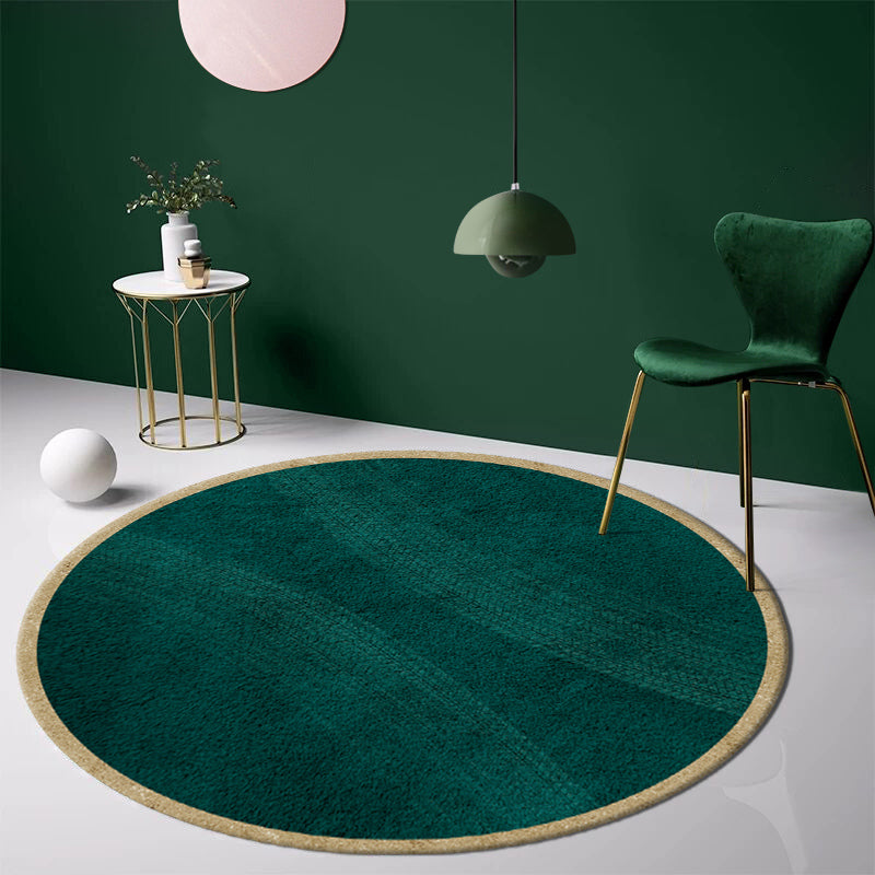 BowLift | Luxe Decoration Rug Multicolored Solid Color Rug Cotton Blend Pet Friendly Machine Washable Rug with Border