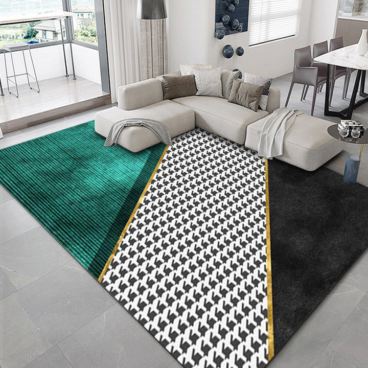 BowLift | Luxurious geometric print rug Multicolored synthetic rug with non-slip backing pet-friendly rug for the living room