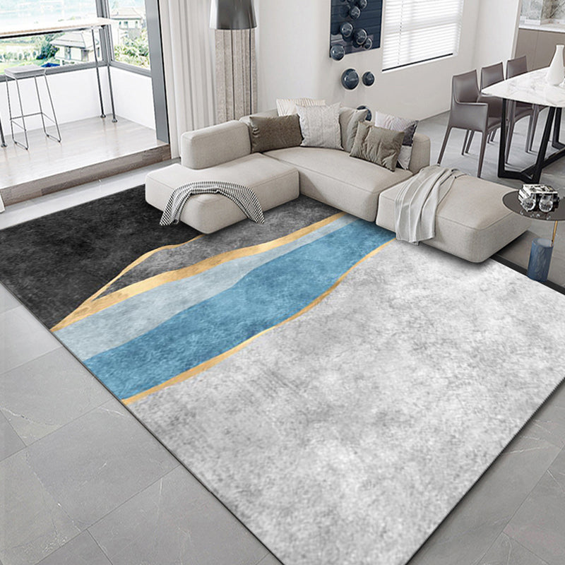 BowLift | Luxurious geometric print carpet Multicolored synthetic carpet with non-slip backing pet-friendly carpet for the living room
