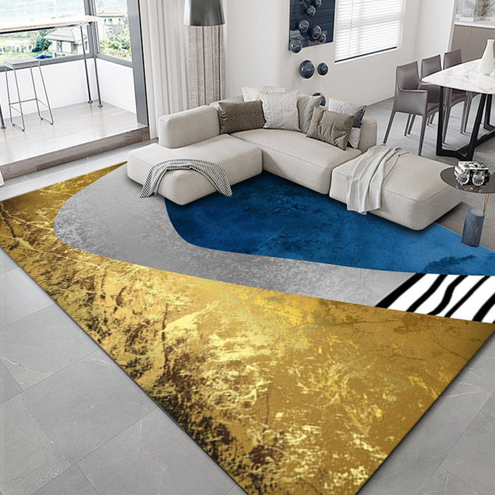 BowLift | Luxurious geometric print rug Multicolored synthetic rug with non-slip backing pet-friendly rug for the living room