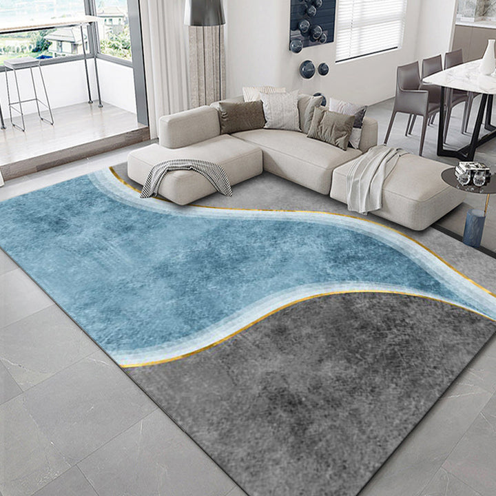 BowLift | Luxurious geometric print rug Multicolored synthetic rug with non-slip backing pet-friendly rug for the living room
