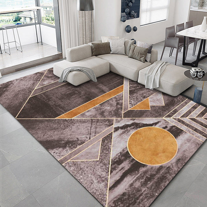 BowLift | Luxurious geometric print carpet Multicolored synthetic carpet with non-slip backing pet-friendly carpet for the living room