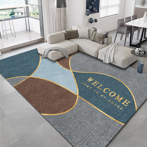 BowLift | Luxurious geometric print rug Multicolored synthetic rug with non-slip backing pet-friendly rug for the living room