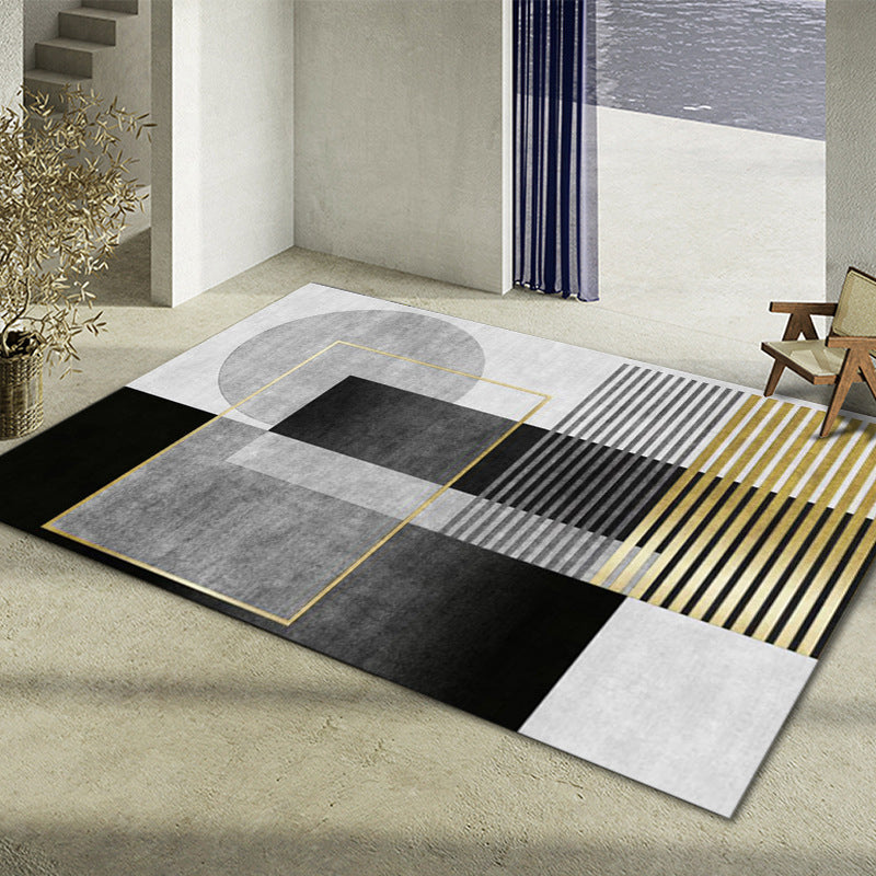 BowLift | Glam Home Decoration Rug Multicolored Abstract Print Rug Polypropylene Non-Slip Back Easy Care Rug