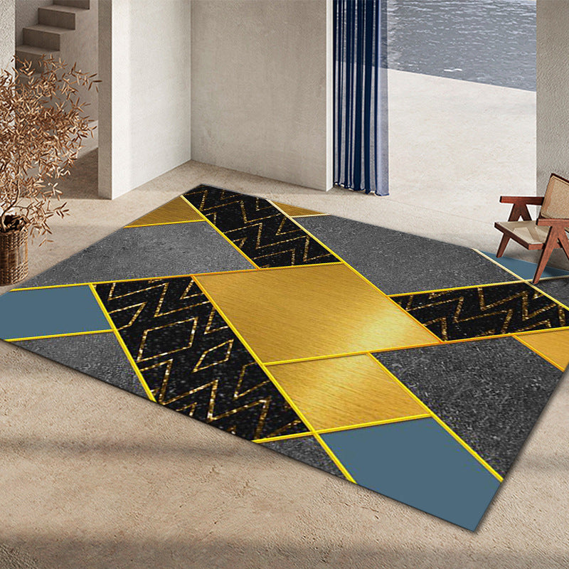 BowLift | Glam Home Decoration Rug Multicolored Abstract Print Rug Polypropylene Non-Slip Back Easy Care Rug