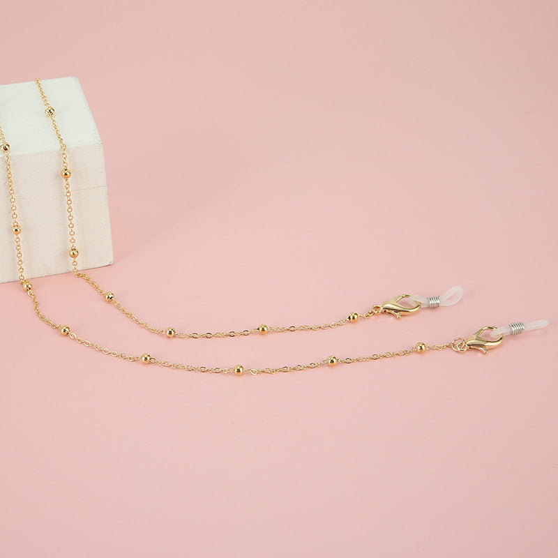 Adjustable Gold Beaded Eyewear Chain Bowlift