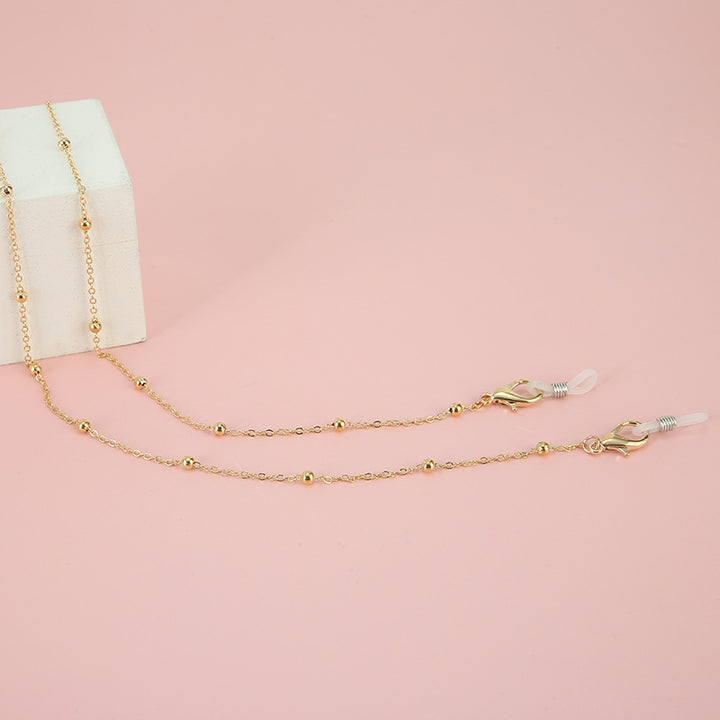 Adjustable Gold Beaded Eyewear Chain Bowlift