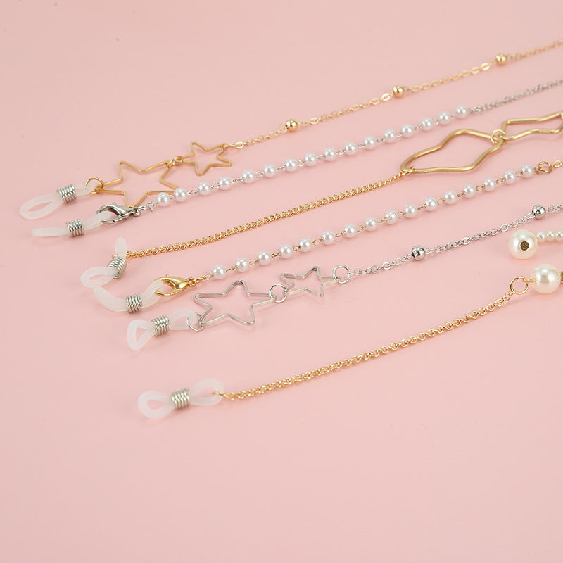 Star-Aligned Beaded Eyewear Chain Bowlift