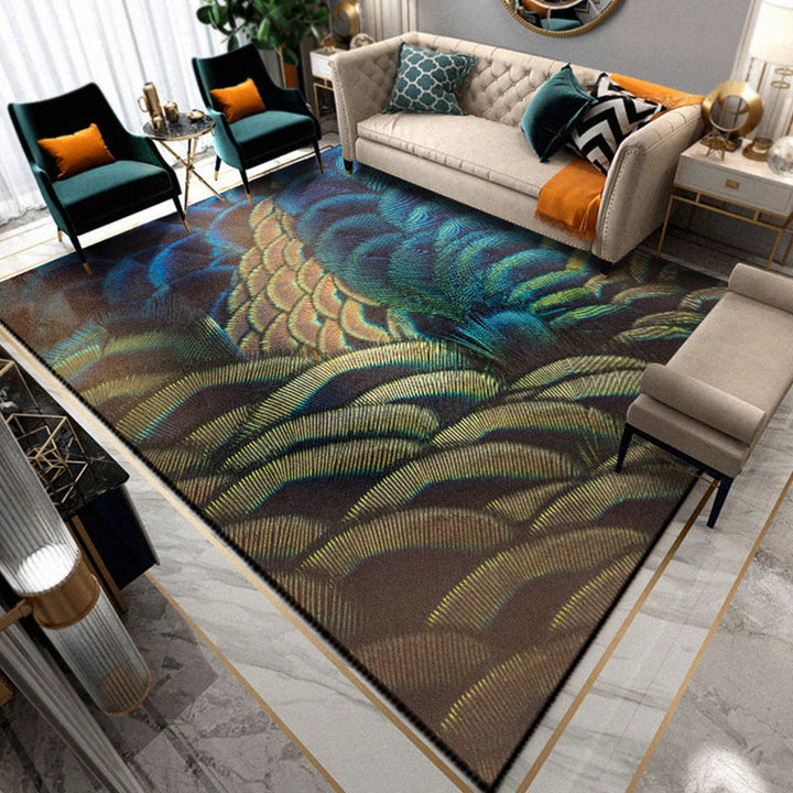BowLift | Multicolored Living Room Rug Unique Animal Print Rug Polypropylene Pet Friendly Washable Area Rug