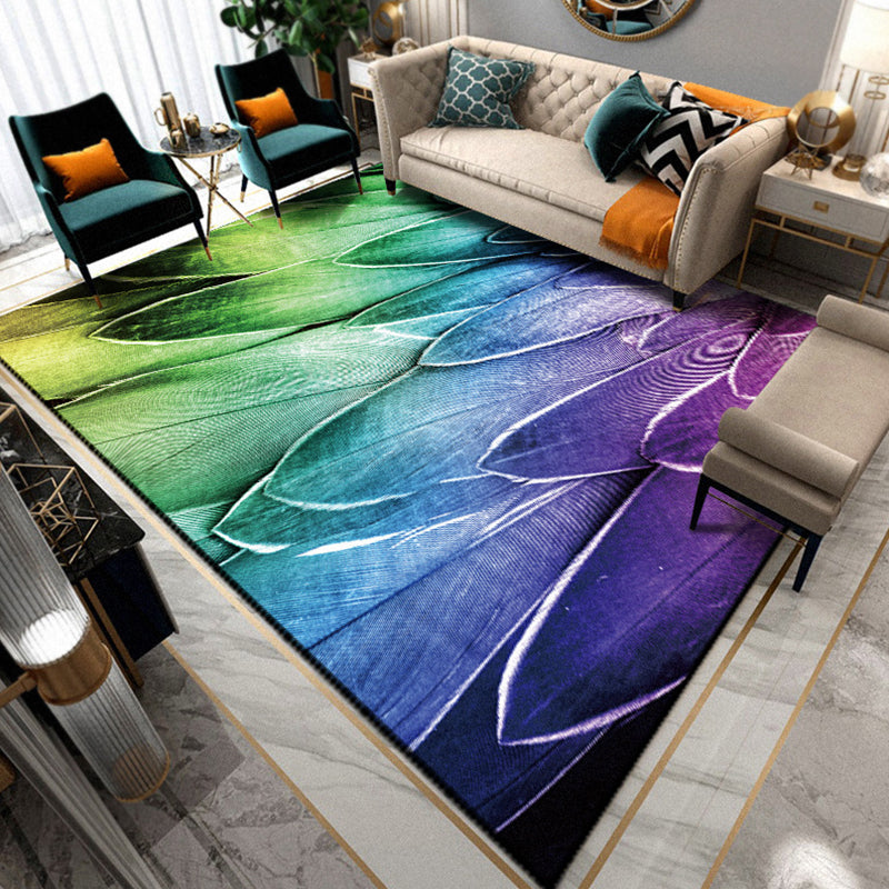 BowLift | Multicolored Living Room Rug Unique Animal Print Rug Polypropylene Pet Friendly Washable Area Rug