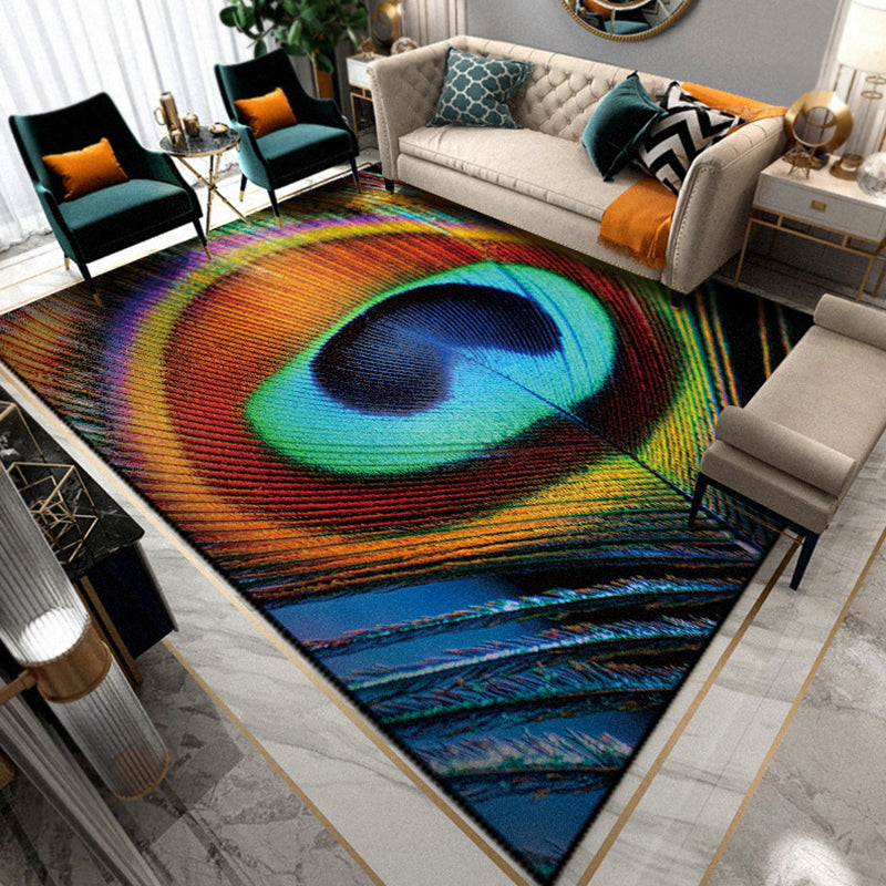 BowLift | Multicolored Living Room Rug Unique Animal Print Rug Polypropylene Pet Friendly Washable Area Rug