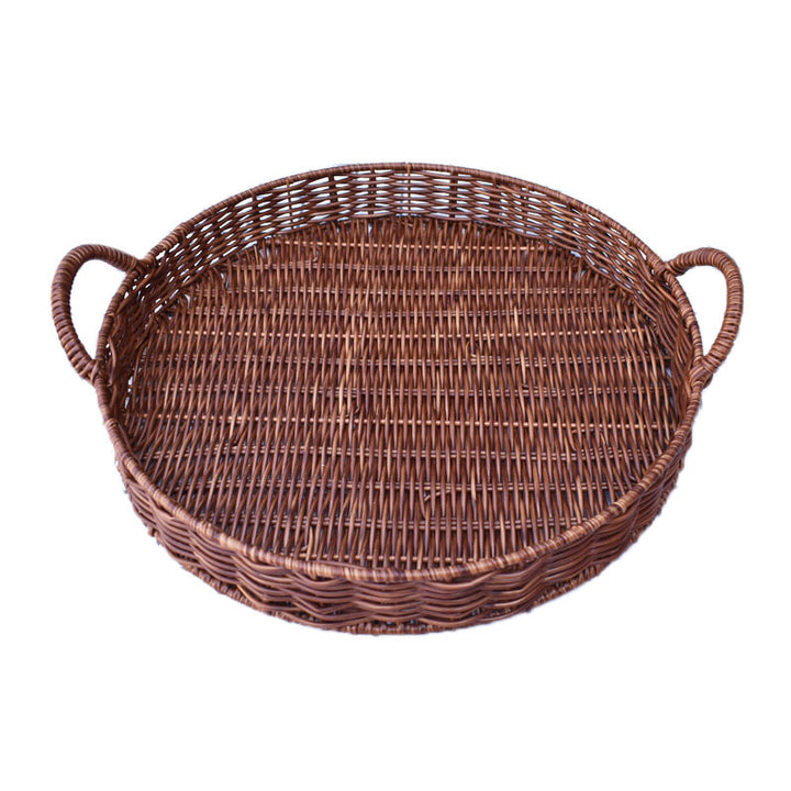 Round Handwoven Serving Tray Bowlift