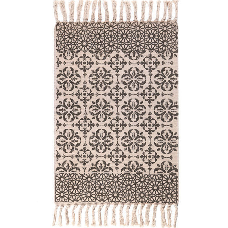 BowLift | Southwestern Bedroom Rug Multicolor Geometric Print Rug Polypropylene Machine Washable Rug with Fringes
