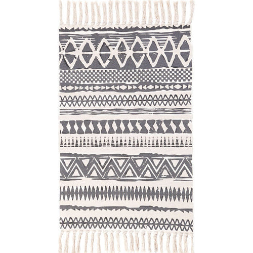 BowLift | Southwestern Bedroom Rug Multicolor Geometric Print Rug Polypropylene Machine Washable Rug with Fringes