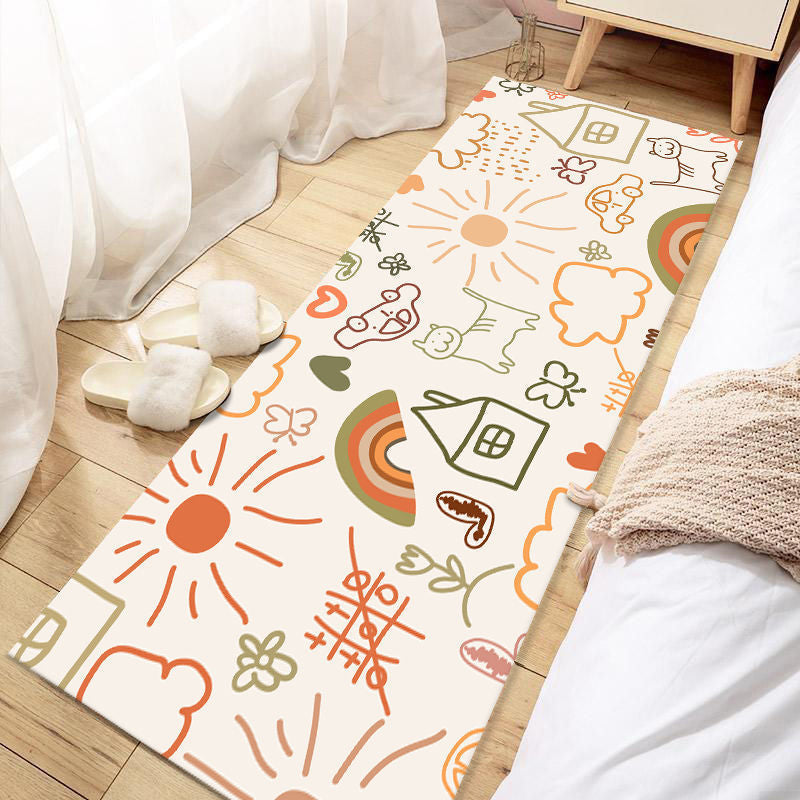 BowLift | Casual Love Rug Multicolor Animal Print Indoor Rug Synthetic Non-Slip Backing Washable Rug for Bedroom