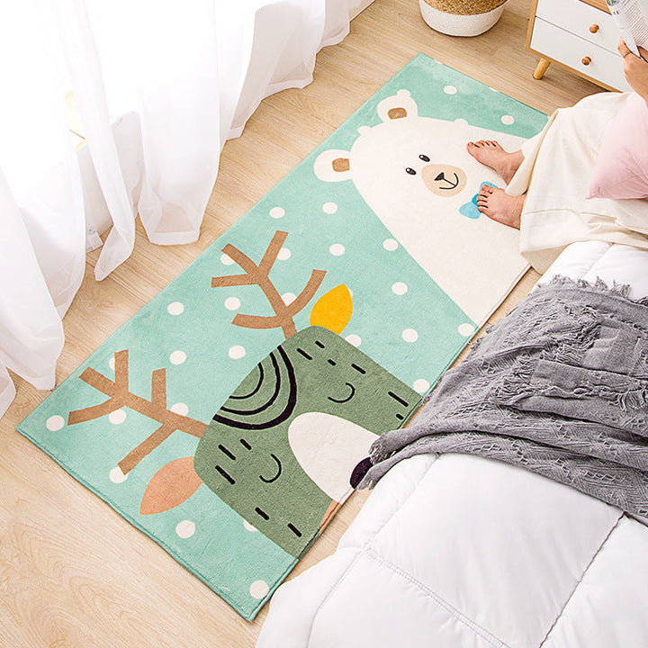 BowLift | Modern children's room carpet Multicolor Cartoon pattern area rug Polyester non-slip stain-resistant rug