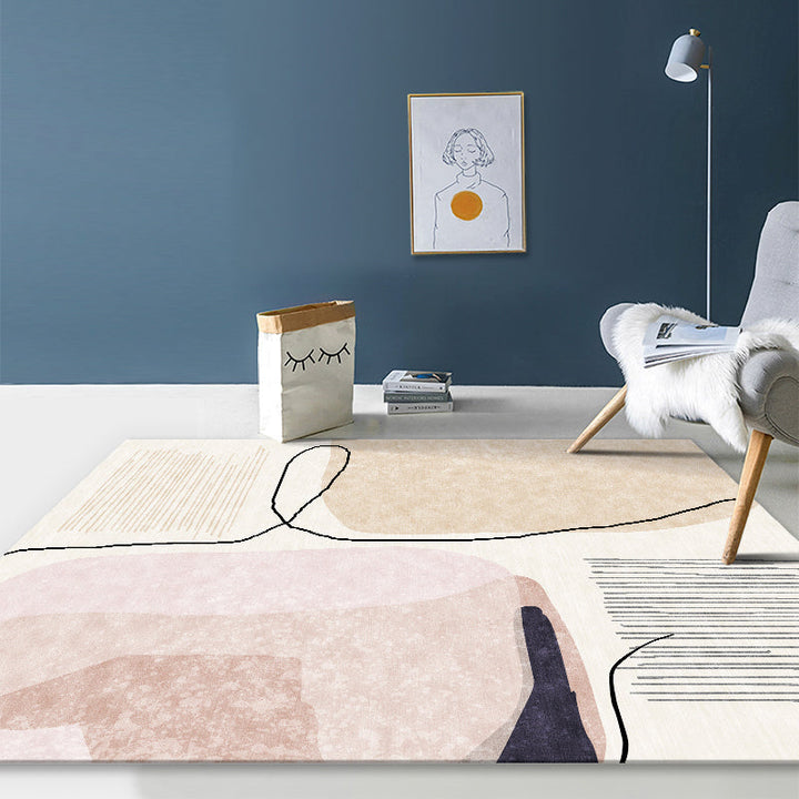 BowLift | Creative decorative carpet Multicolored abstract print carpet Polypropylene non-slip backing pet-friendly carpet