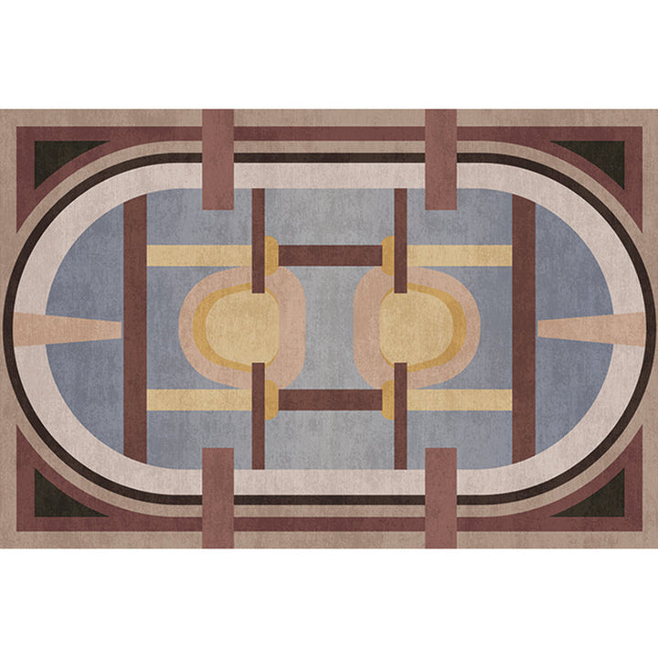 BowLift | Morandi color geometric rug synthetic western rug non-slip backing machine washable rug for the living room
