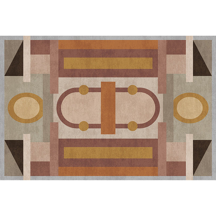 BowLift | Morandi color geometric rug synthetic western rug non-slip backing machine washable rug for the living room