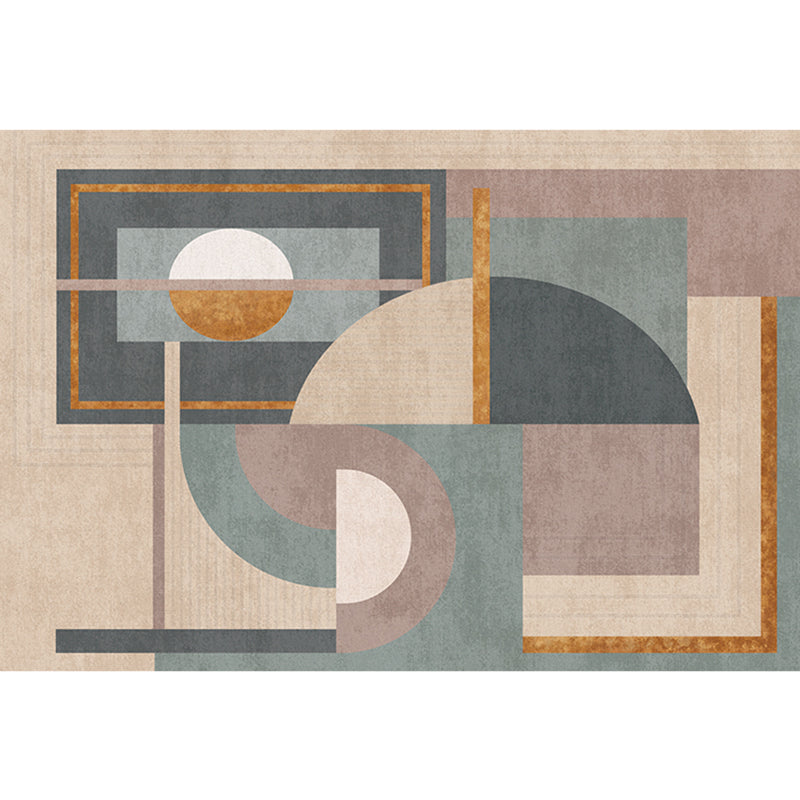 BowLift | Morandi color geometric rug synthetic western rug non-slip backing machine washable rug for the living room