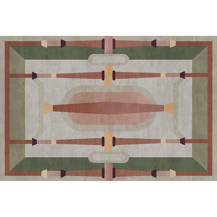 BowLift | Morandi color geometric rug synthetic western rug non-slip backing machine washable rug for the living room