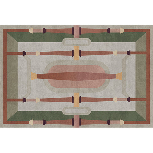 BowLift | Morandi color geometric rug synthetic western rug non-slip backing machine washable rug for the living room