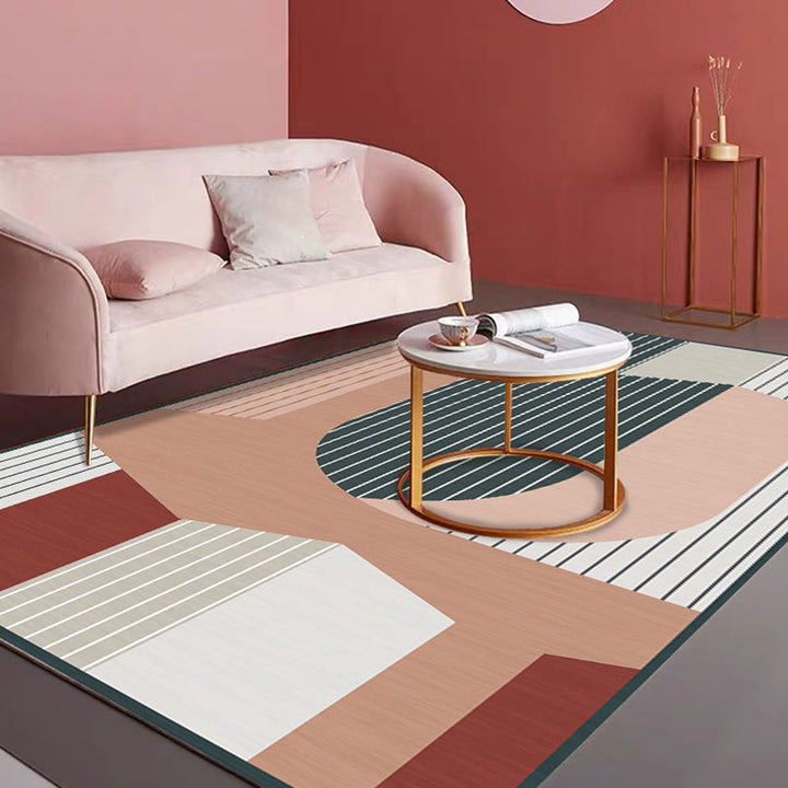 BowLift | Morandi color new carpet polyester geometric pattern indoor carpet non-slip pet-friendly washable rug for the living room