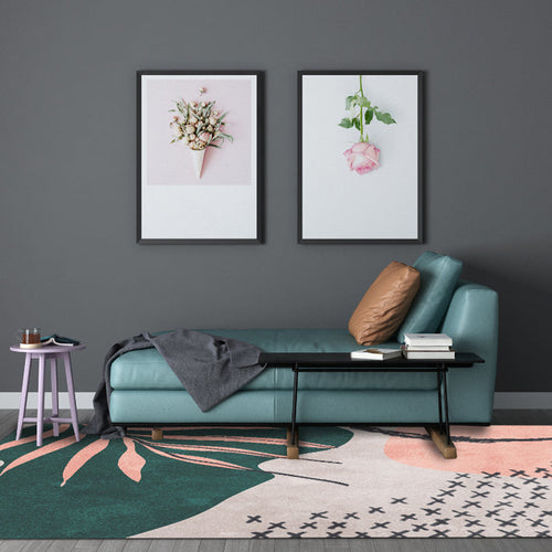 BowLift | Morandi color new carpet polyester geometric pattern indoor carpet non-slip pet-friendly washable rug for the living room