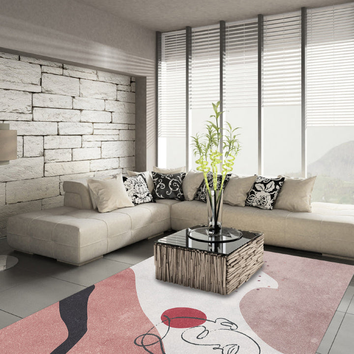BowLift | Morandi color new carpet polyester geometric pattern indoor carpet non-slip pet-friendly washable rug for the living room