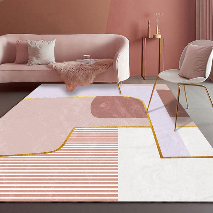 BowLift | Morandi color new carpet polyester geometric pattern indoor carpet non-slip pet-friendly washable rug for the living room