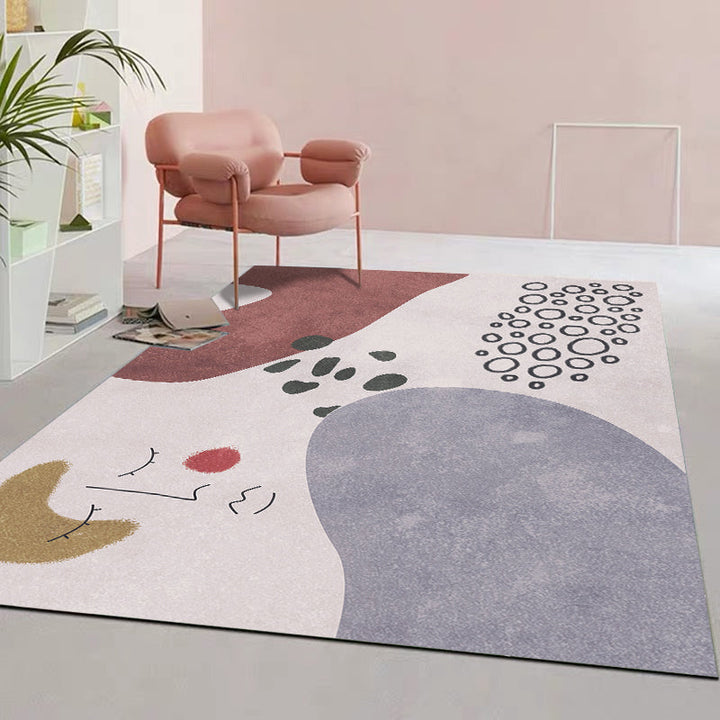 BowLift | Morandi color new carpet polyester geometric pattern indoor carpet non-slip pet-friendly washable rug for the living room